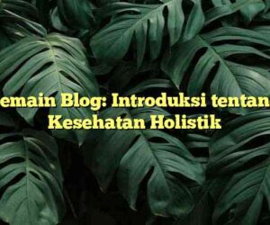 Pemain Blog: Introduksi tentang Kesehatan Holistik